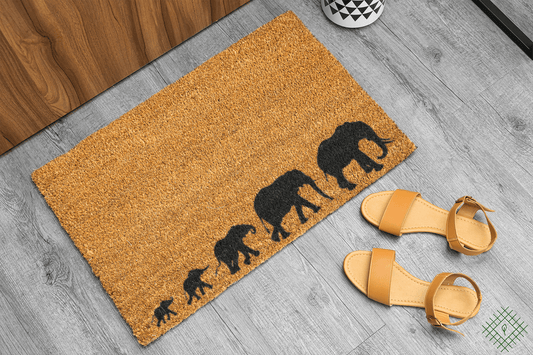 Personalized coir doormat handmade by Coco Matty.