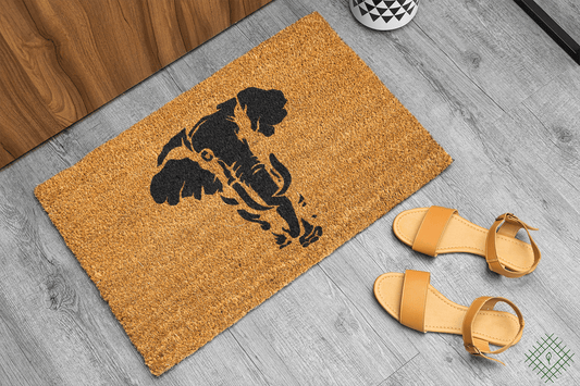 Personalized coir doormat handmade by Coco Matty.