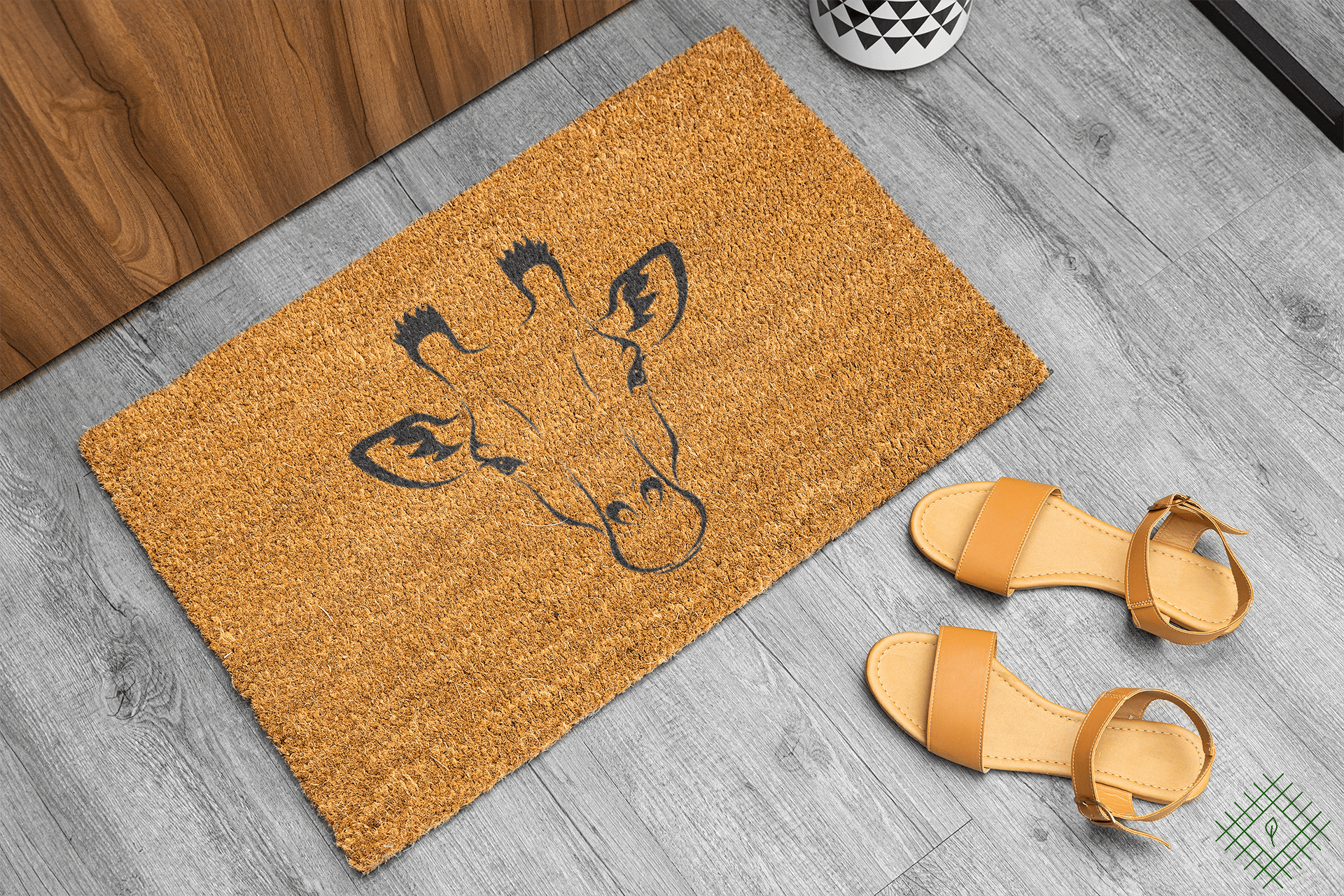 Personalized coir doormat handmade by Coco Matty.