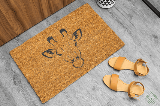 Personalized coir doormat handmade by Coco Matty.