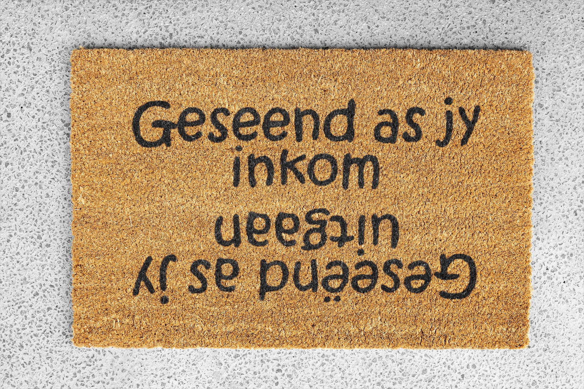 Personalized coir doormat handmade by Coco Matty.