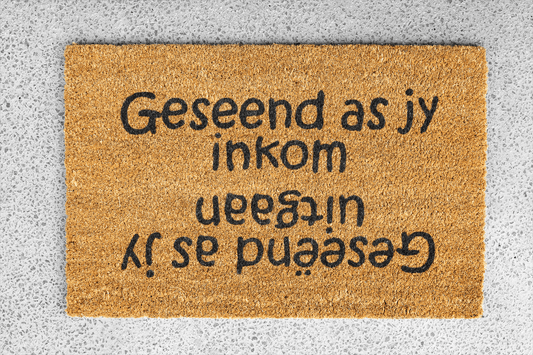Personalized coir doormat handmade by Coco Matty.
