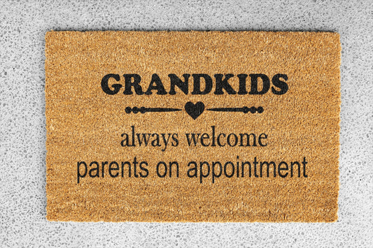 Personalized coir doormat handmade by Coco Matty.