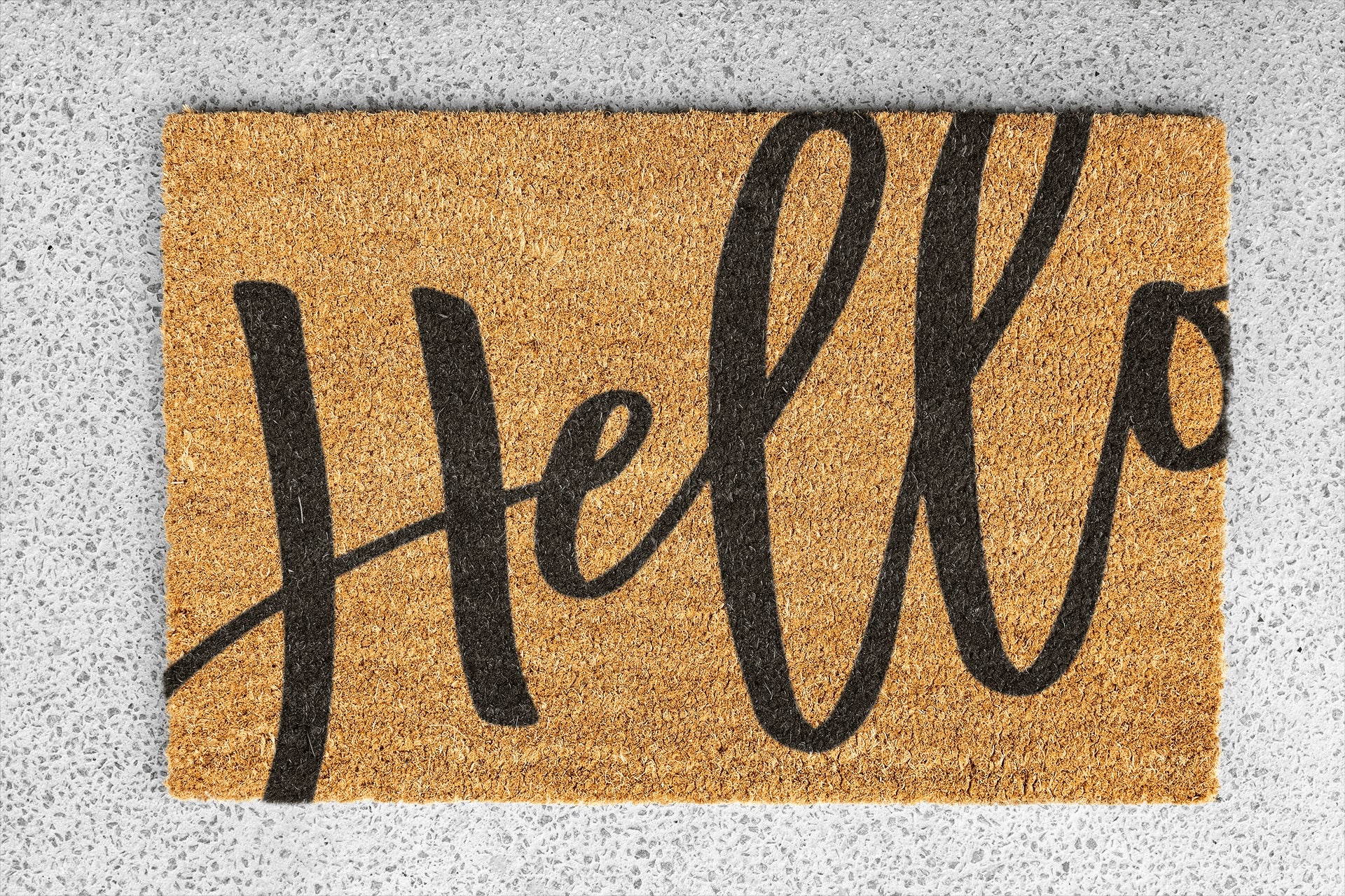 Personalized coir doormat handmade by Coco Matty.