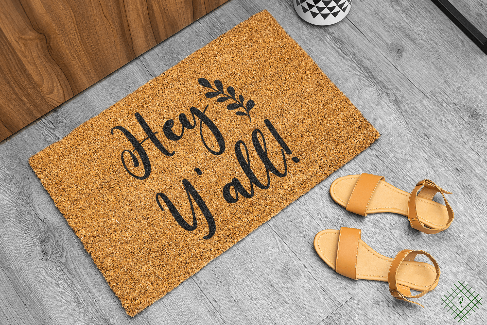 Personalized coir doormat handmade by Coco Matty.