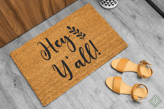 Personalized coir doormat handmade by Coco Matty.
