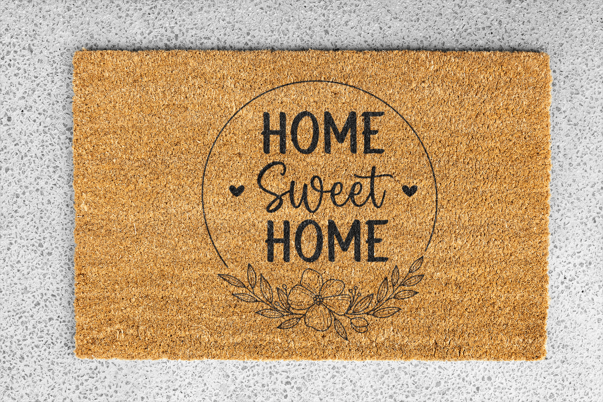 Personalized coir doormat handmade by Coco Matty.