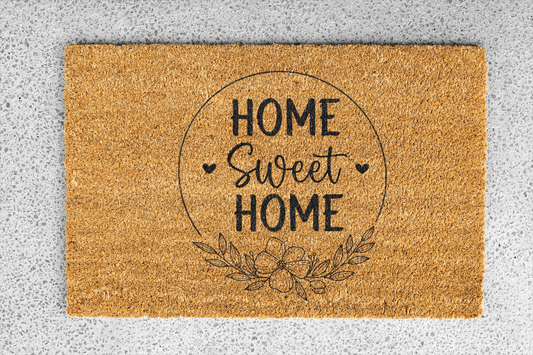 Personalized coir doormat handmade by Coco Matty.