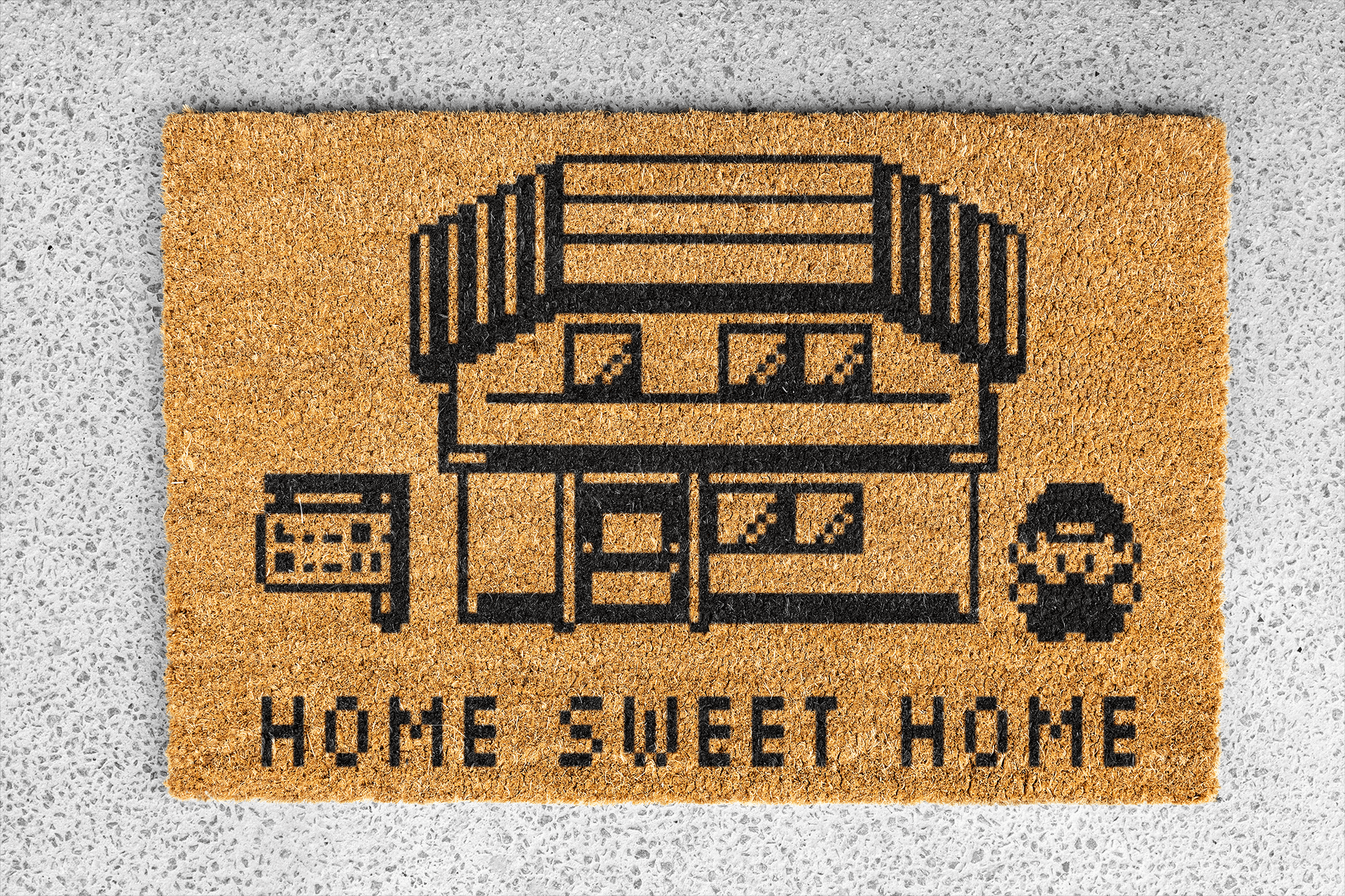 Personalized coir doormat handmade by Coco Matty.