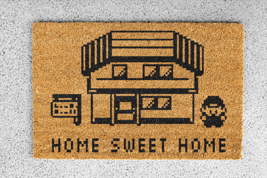 Personalized coir doormat handmade by Coco Matty.