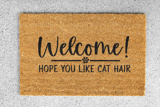 Personalized coir doormat handmade by Coco Matty.