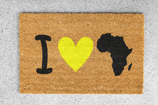 Personalized coir doormat handmade by Coco Matty.