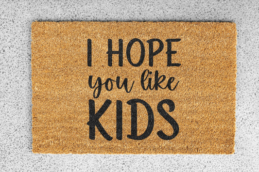Personalized coir doormat handmade by Coco Matty.