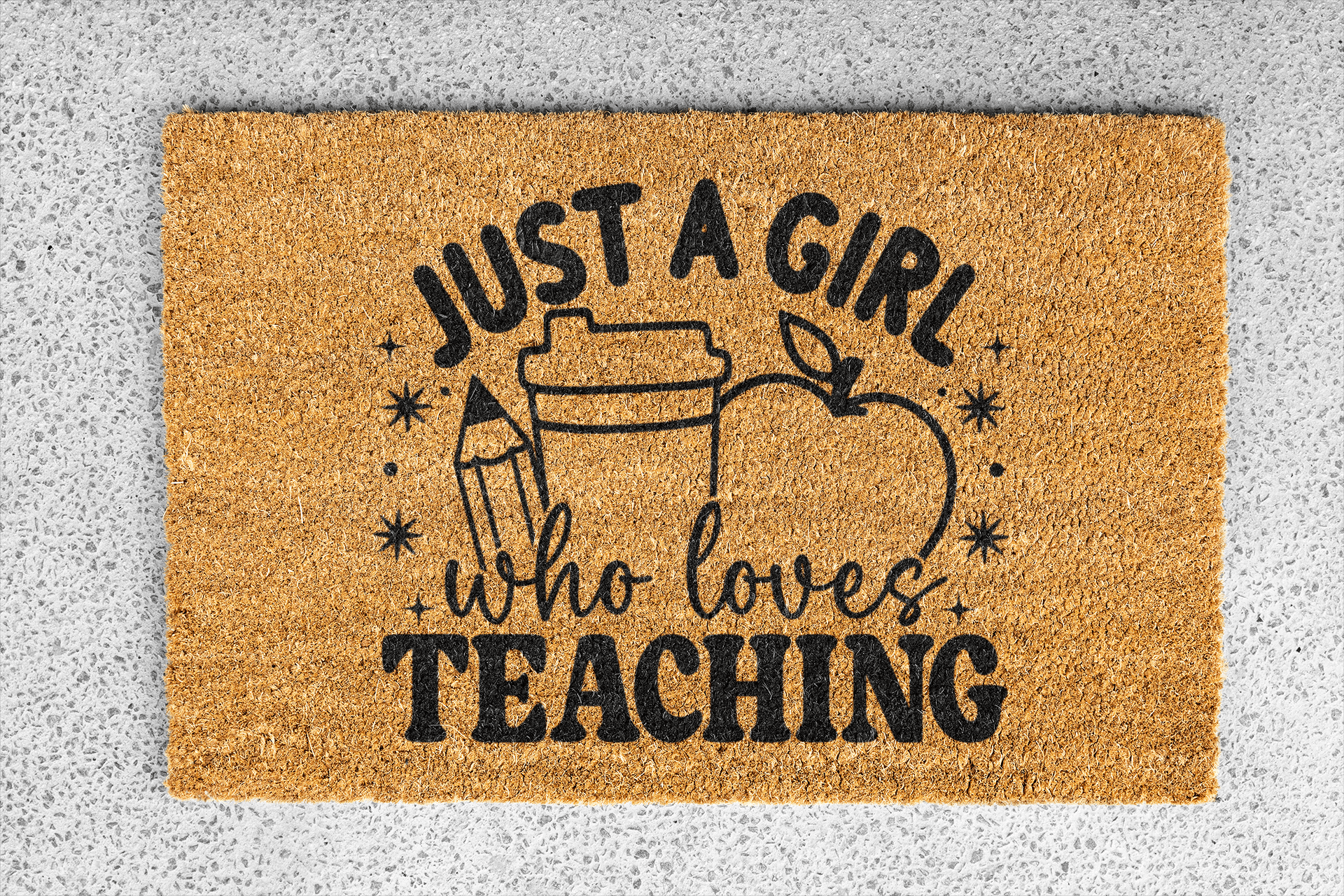 Personalized coir doormat handmade by Coco Matty.