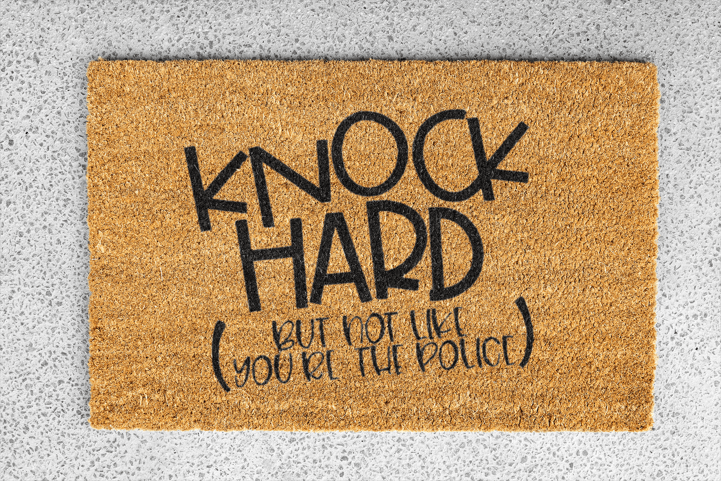 Personalized coir doormat handmade by Coco Matty.
