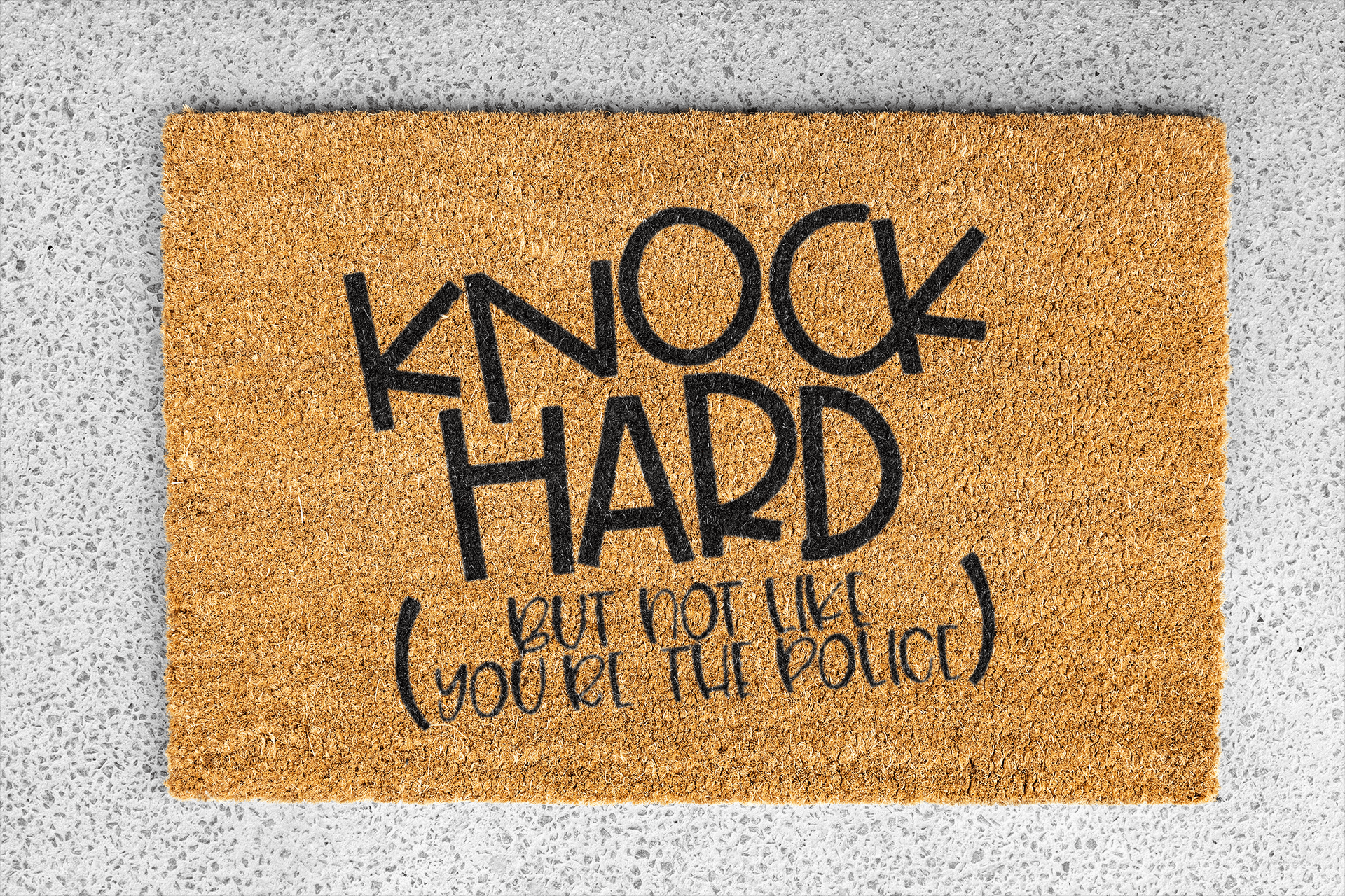 Personalized coir doormat handmade by Coco Matty.