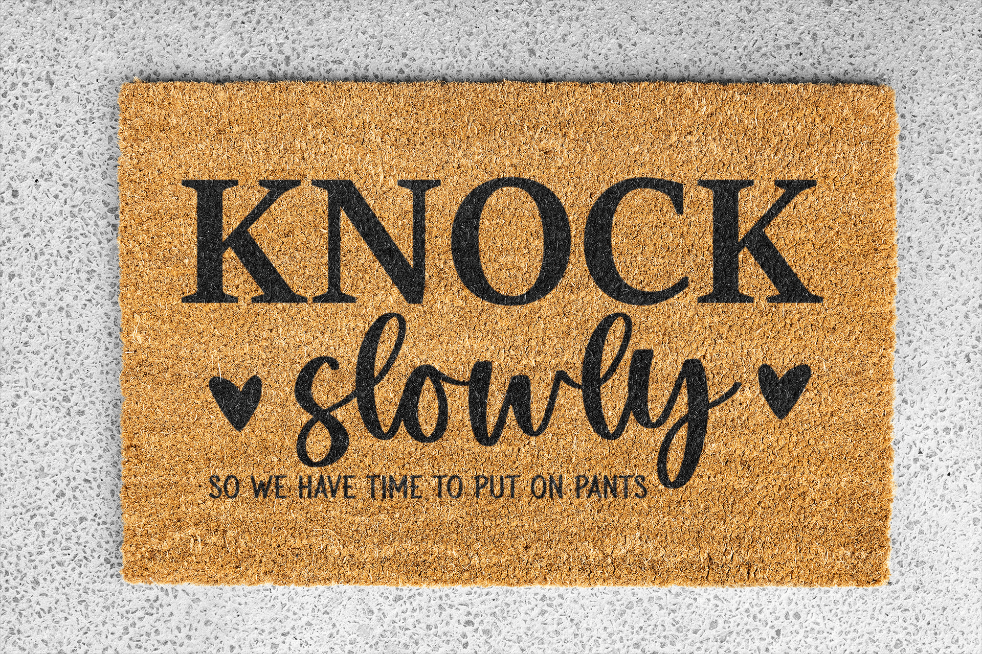 Personalized coir doormat handmade by Coco Matty.