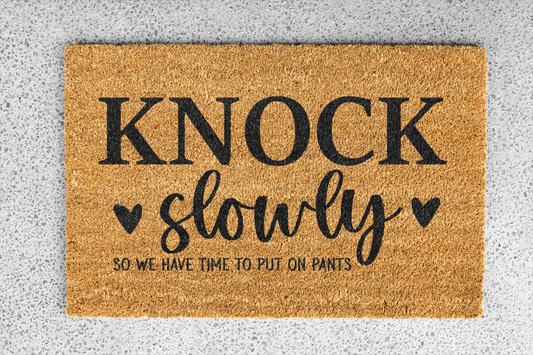 Personalized coir doormat handmade by Coco Matty.