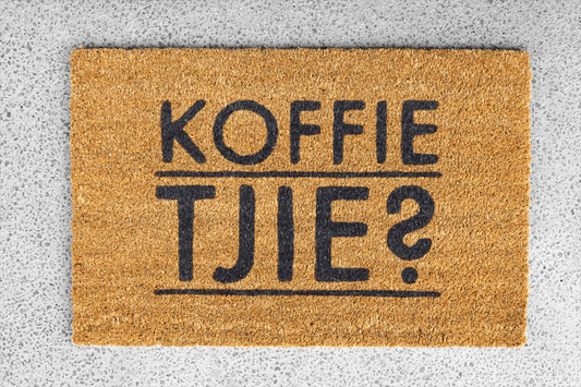 Personalized coir doormat handmade by Coco Matty.