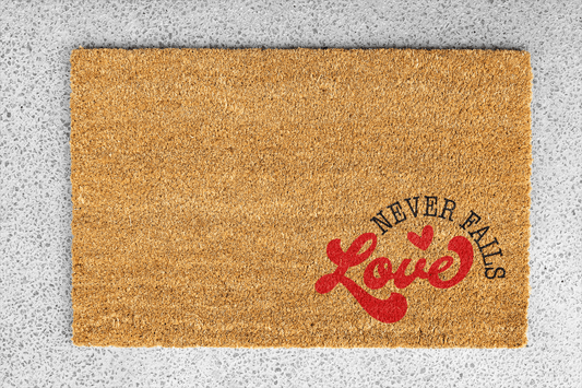 Personalized coir doormat handmade by Coco Matty.