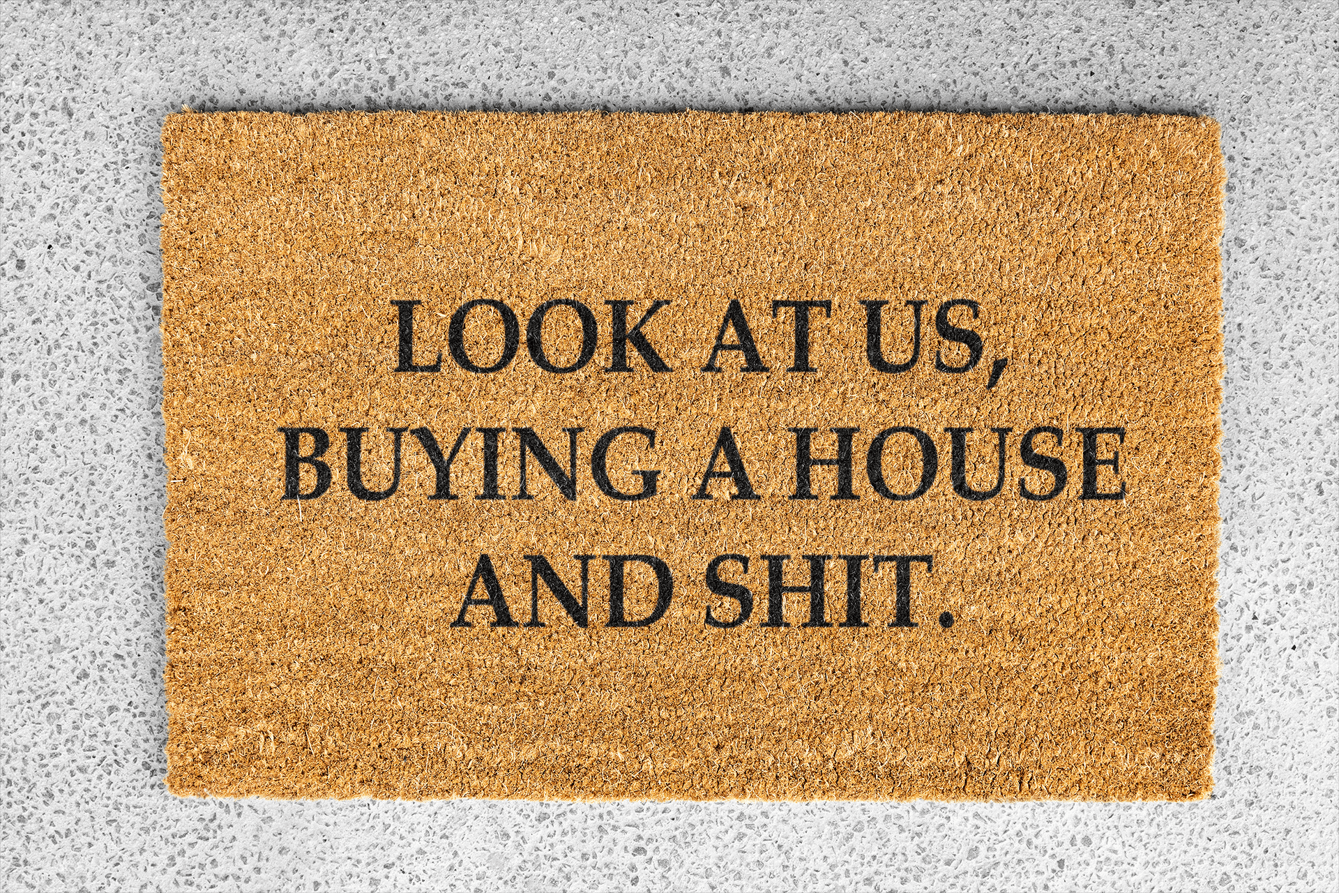 Personalized coir doormat handmade by Coco Matty.