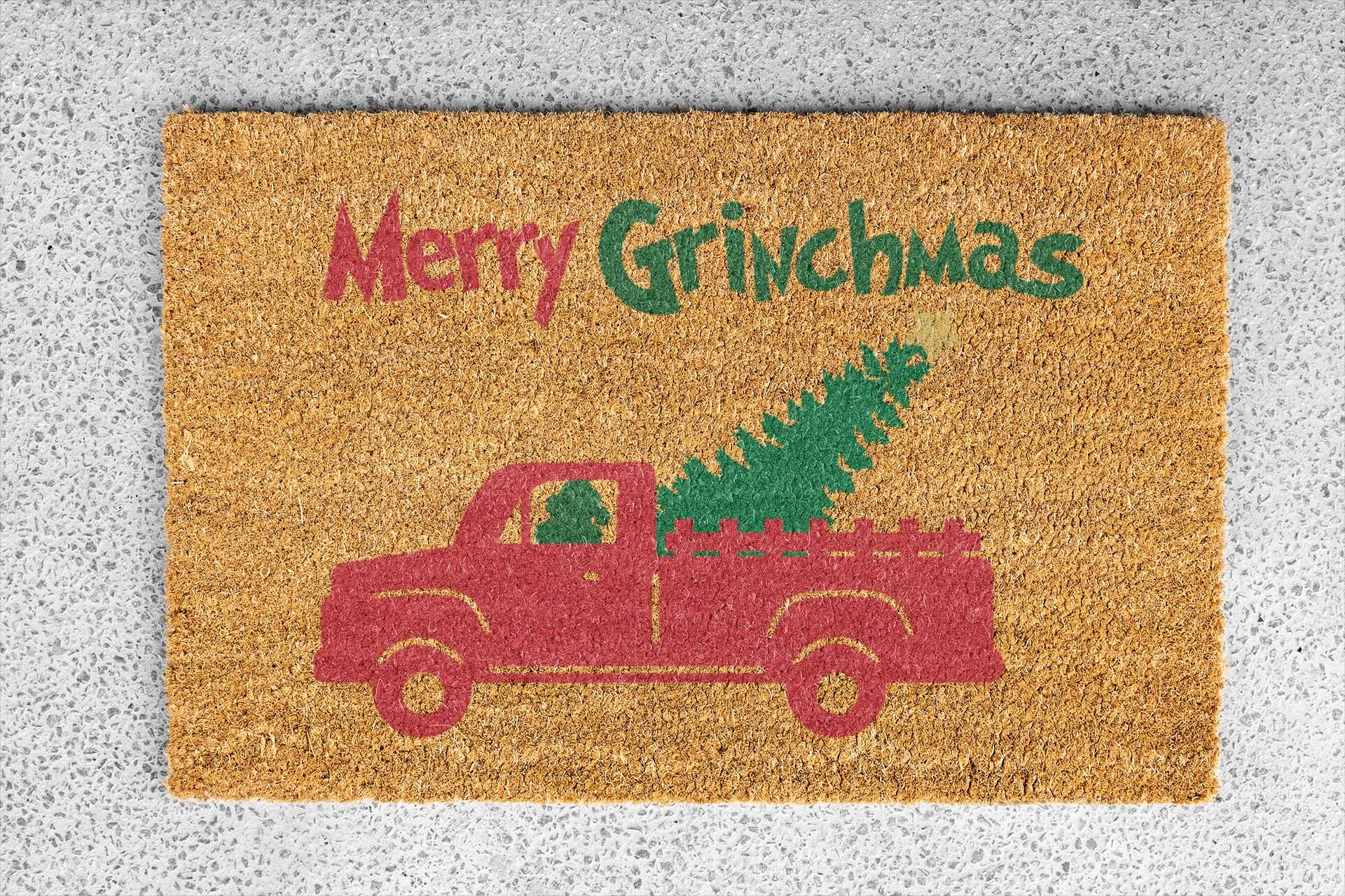 Personalized coir doormat handmade by Coco Matty.