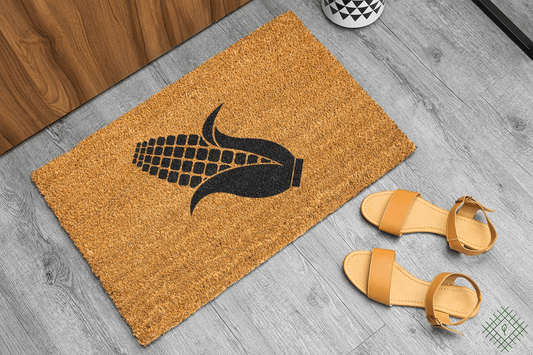 Personalized coir doormat handmade by Coco Matty.