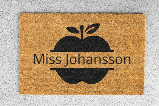 Personalized coir doormat handmade by Coco Matty.