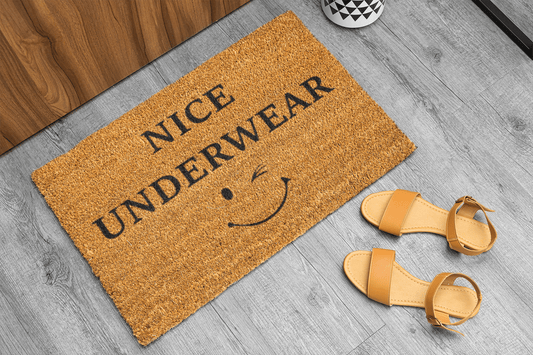 Personalized coir doormat handmade by Coco Matty.