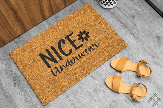 Personalized coir doormat handmade by Coco Matty.