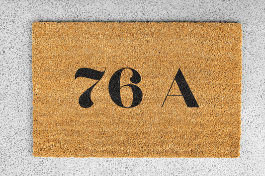 Personalized coir doormat handmade by Coco Matty.