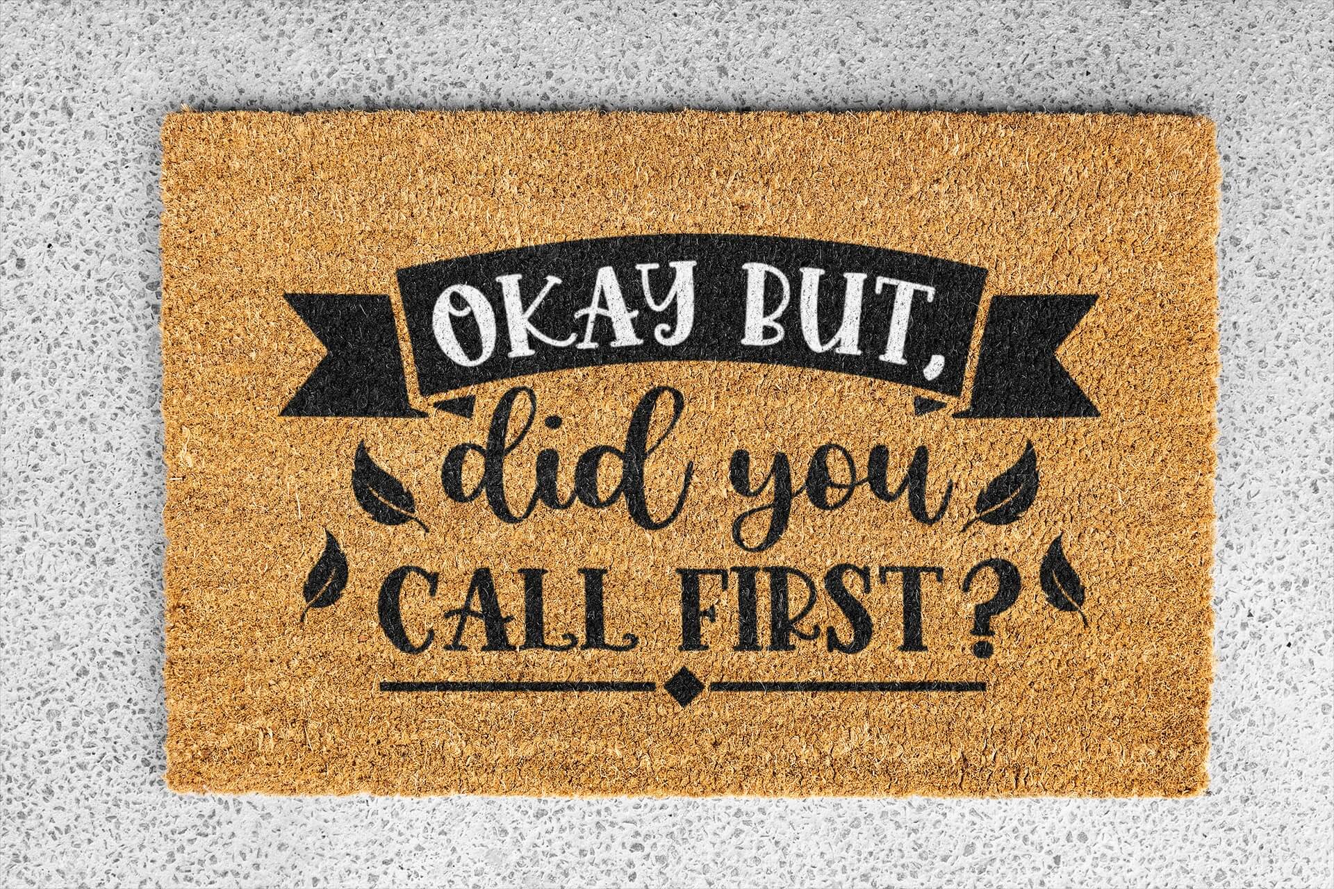 Personalized coir doormat handmade by Coco Matty.