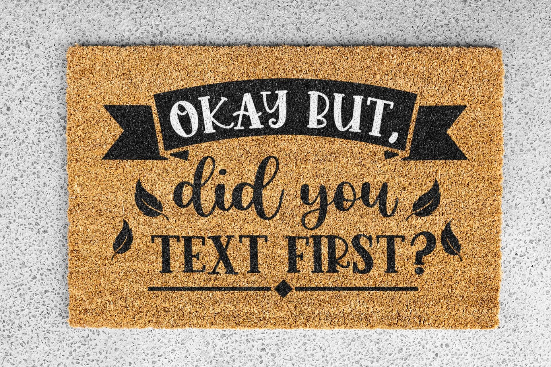 Personalized coir doormat handmade by Coco Matty.