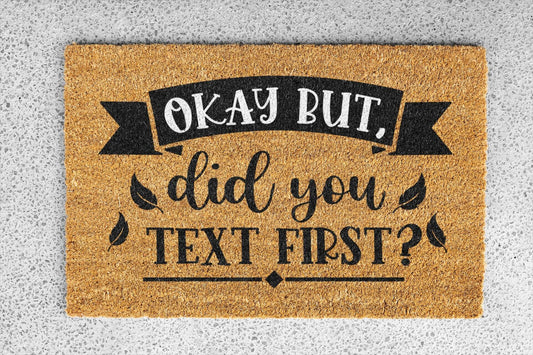 Personalized coir doormat handmade by Coco Matty.