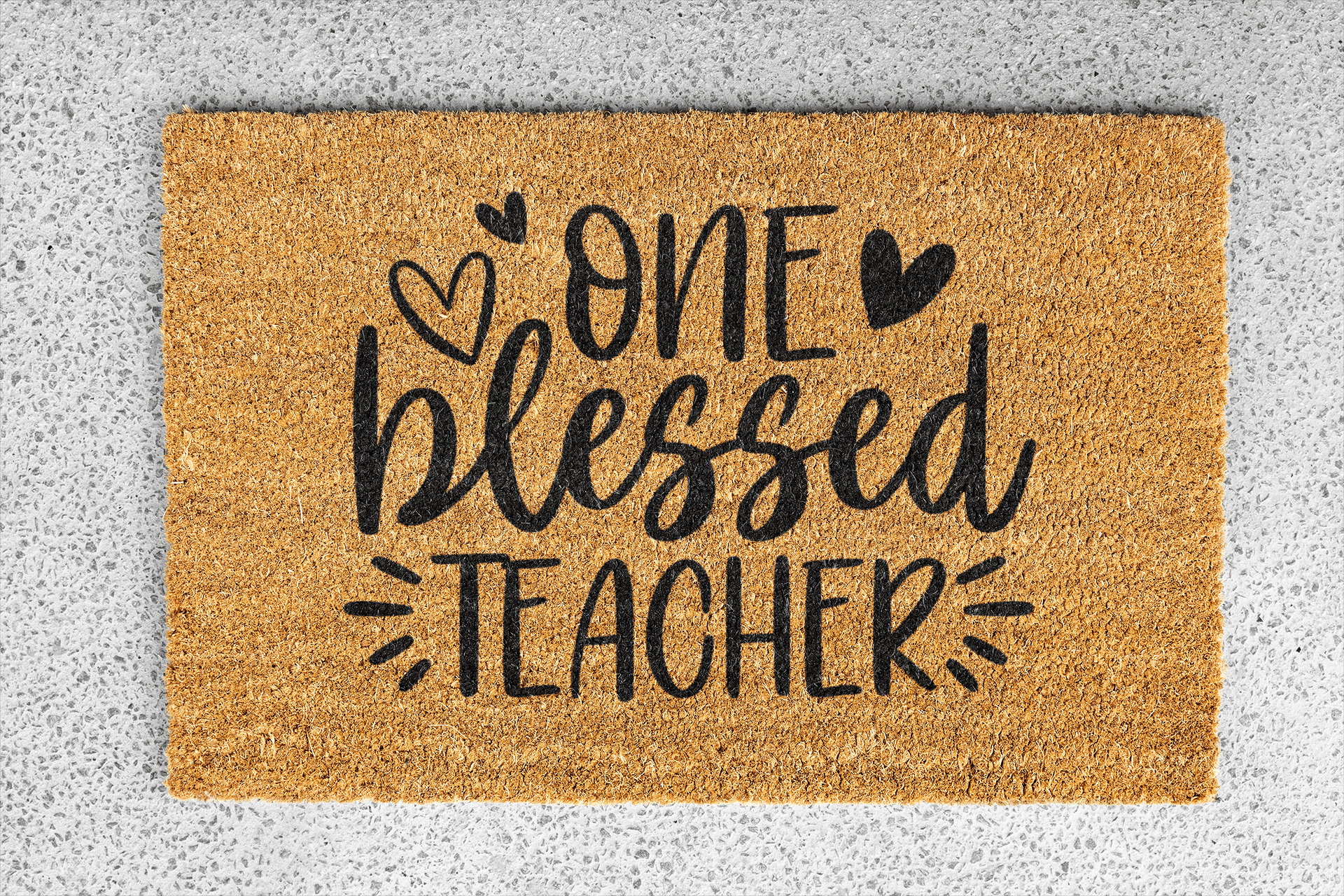 Personalized coir doormat handmade by Coco Matty.