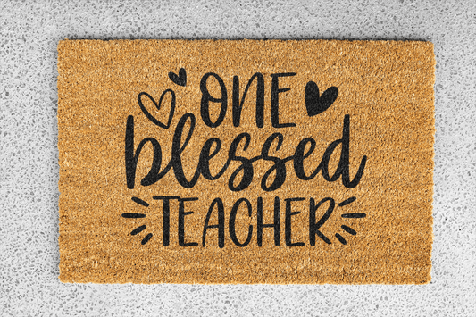 Personalized coir doormat handmade by Coco Matty.