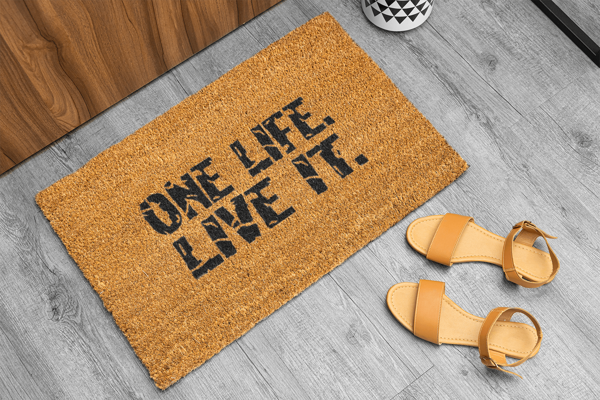 Personalized coir doormat handmade by Coco Matty.