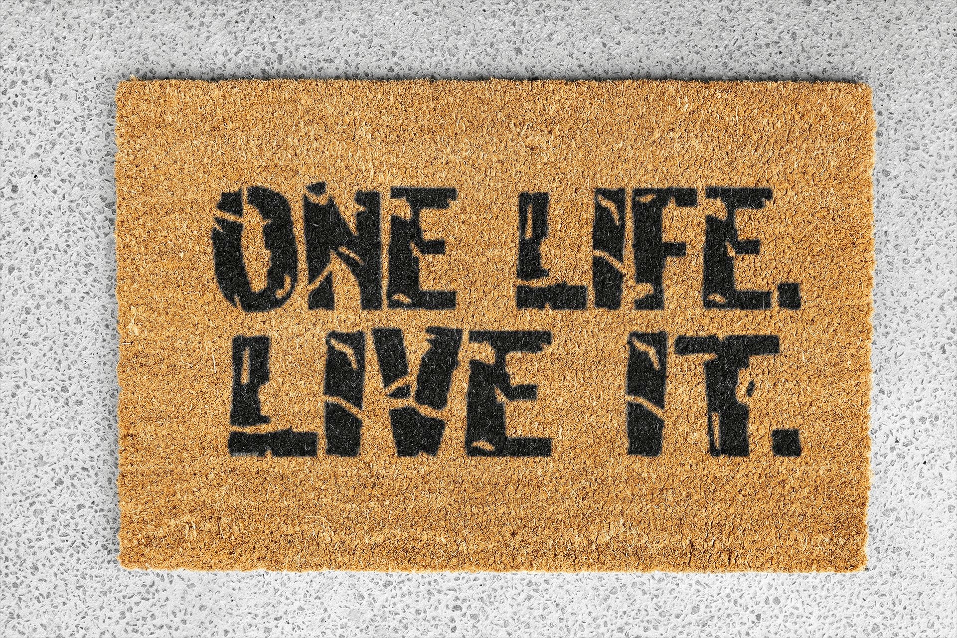 Personalized coir doormat handmade by Coco Matty.