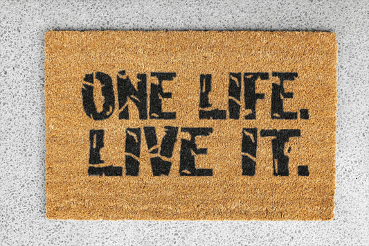 Personalized coir doormat handmade by Coco Matty.