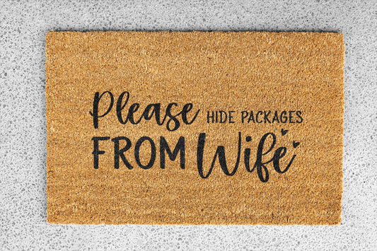 Personalized coir doormat handmade by Coco Matty.