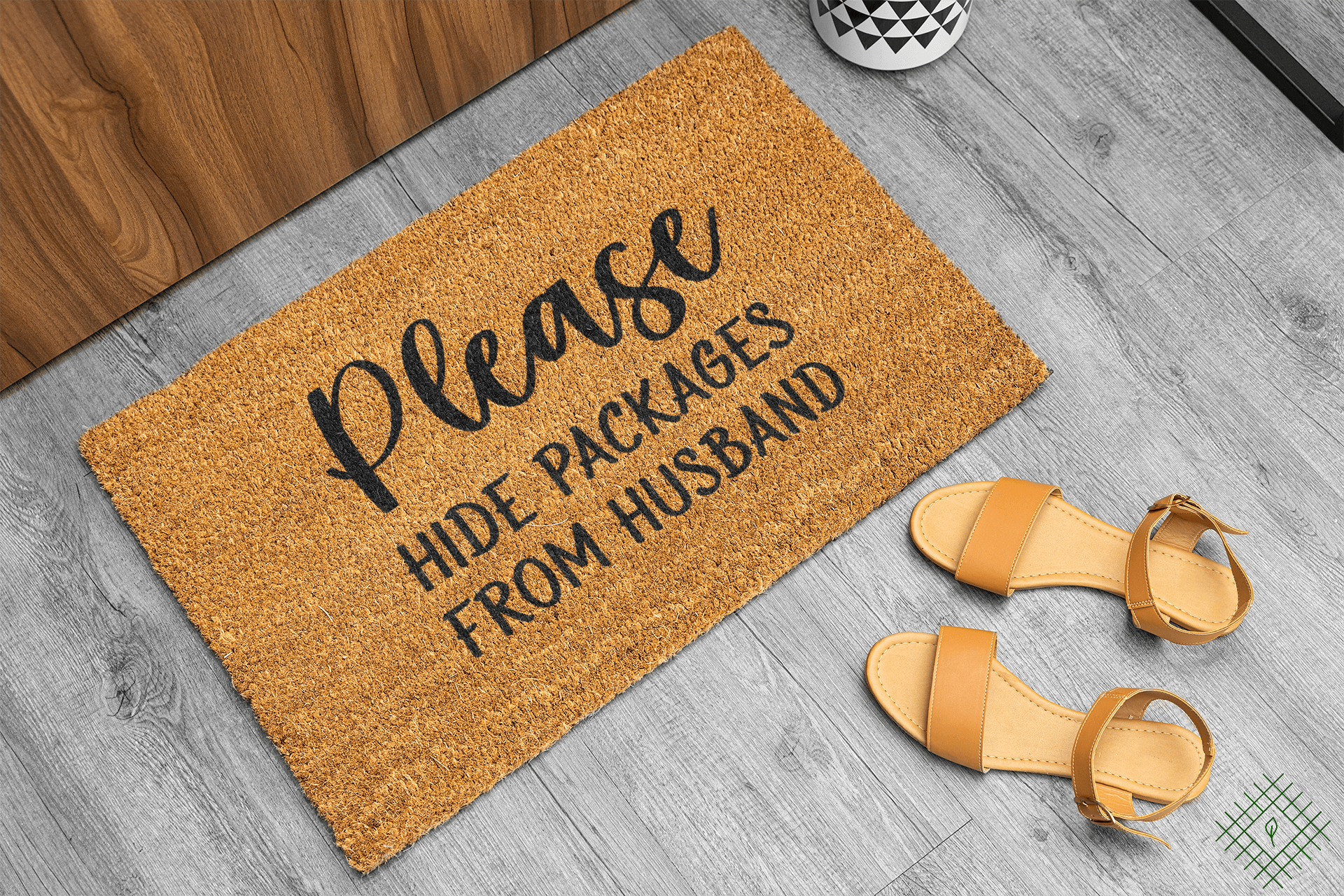 Personalized coir doormat handmade by Coco Matty.