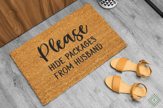 Personalized coir doormat handmade by Coco Matty.