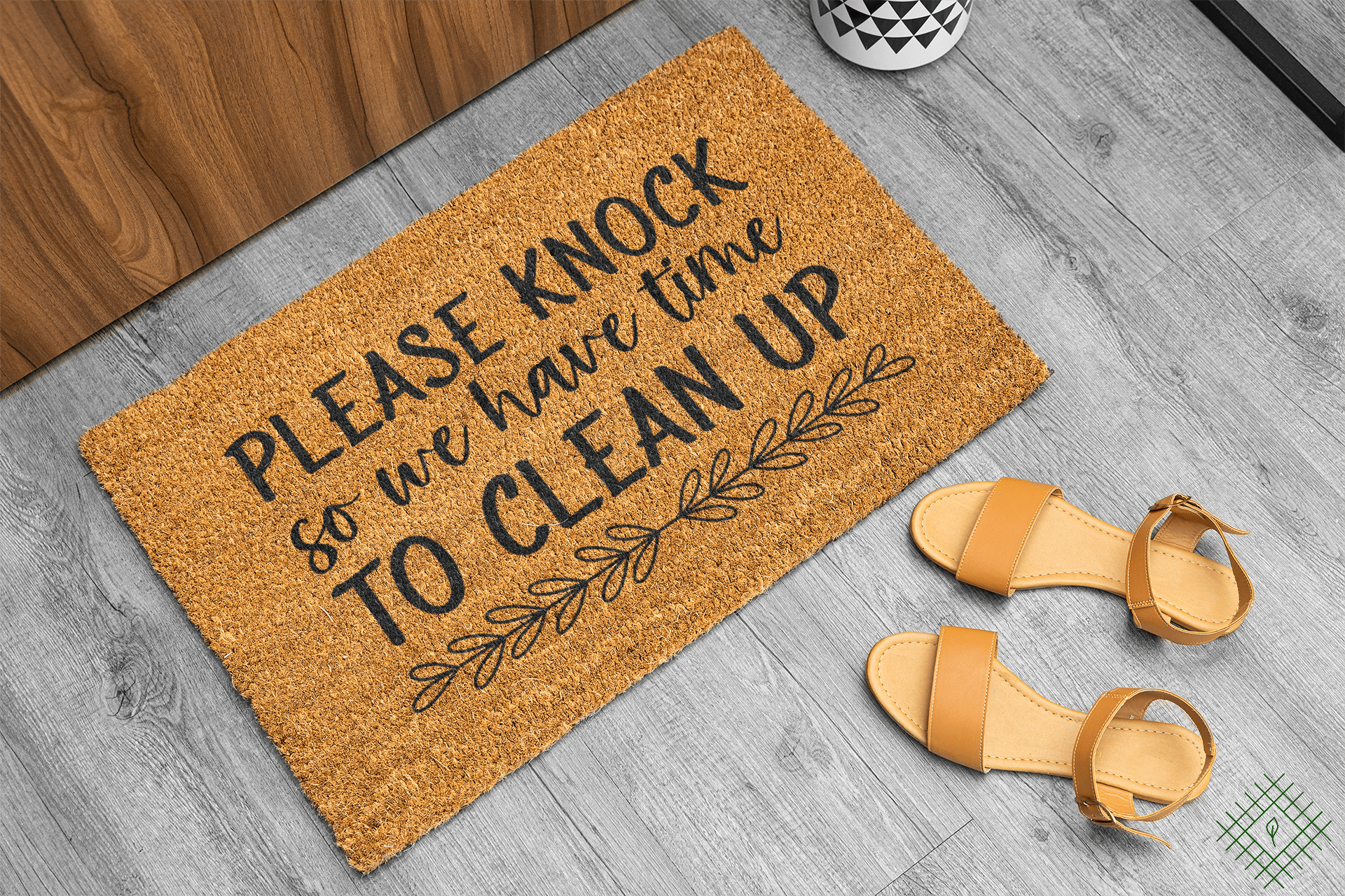 Personalized coir doormat handmade by Coco Matty.