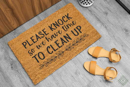 Personalized coir doormat handmade by Coco Matty.