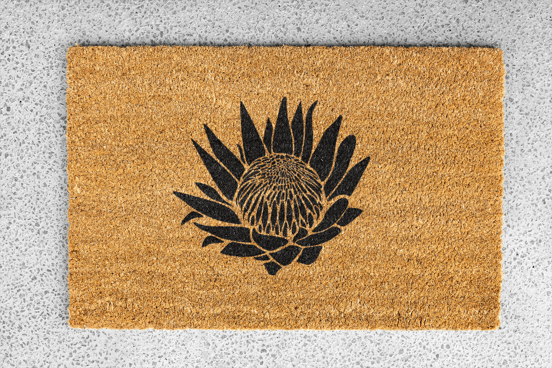 Personalized coir doormat handmade by Coco Matty.