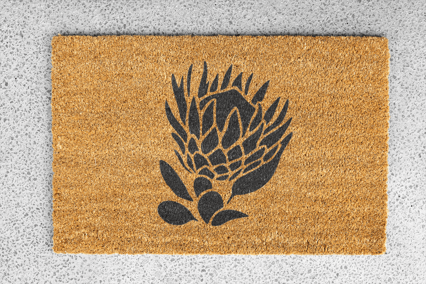 Personalized coir doormat handmade by Coco Matty.