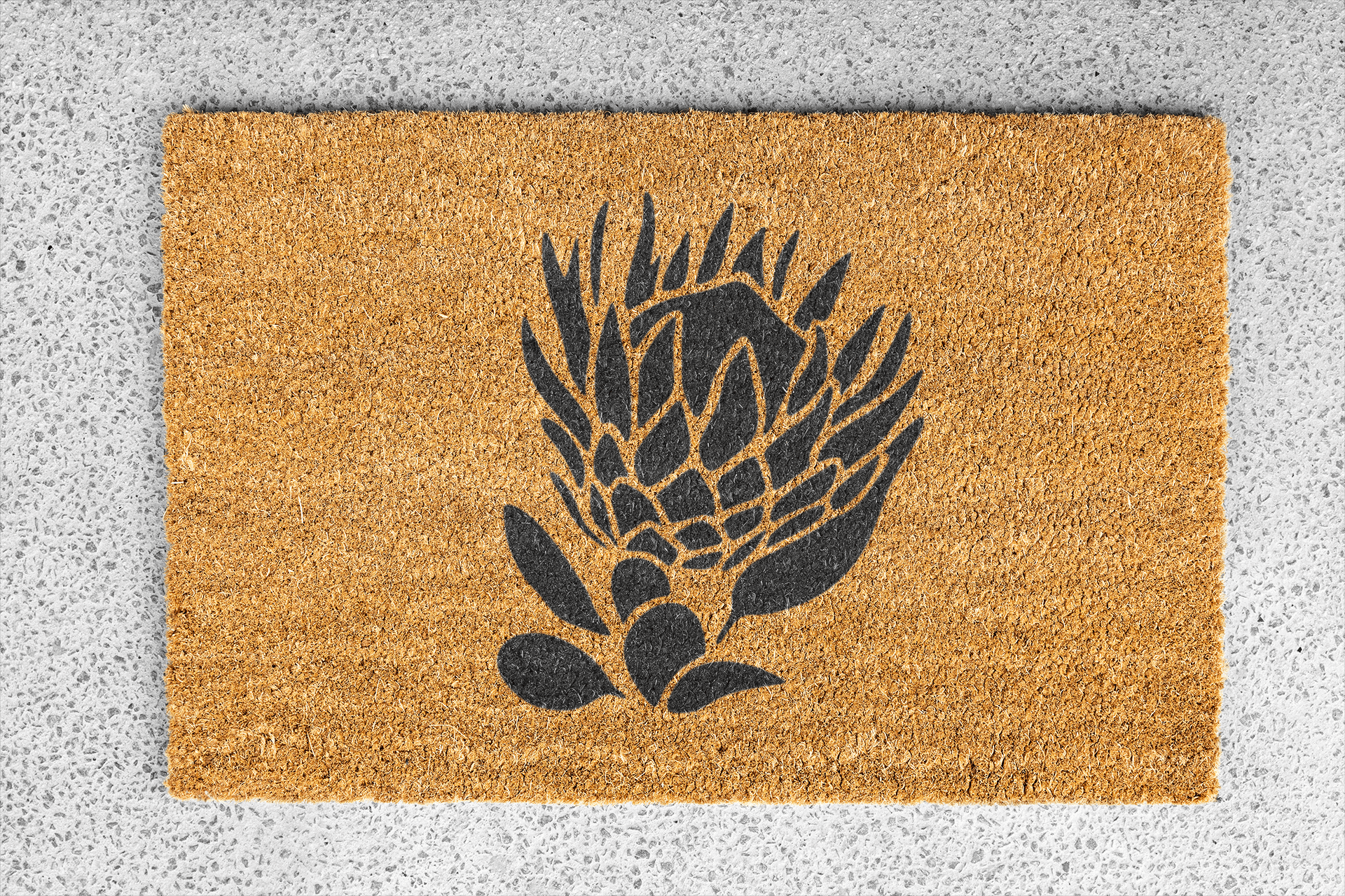 Personalized coir doormat handmade by Coco Matty.