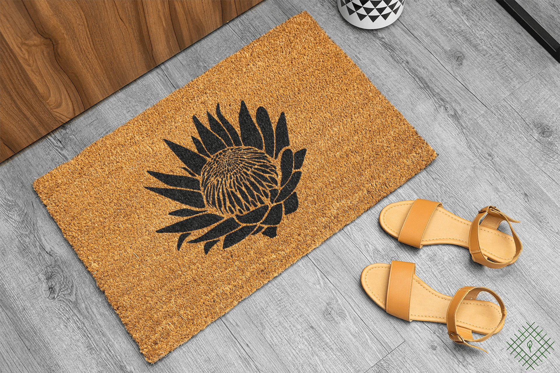 Personalized coir doormat handmade by Coco Matty.