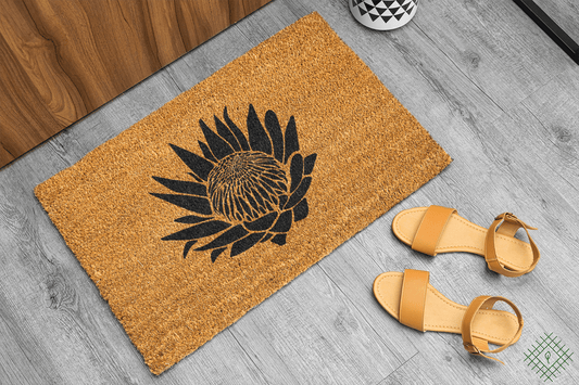 Personalized coir doormat handmade by Coco Matty.