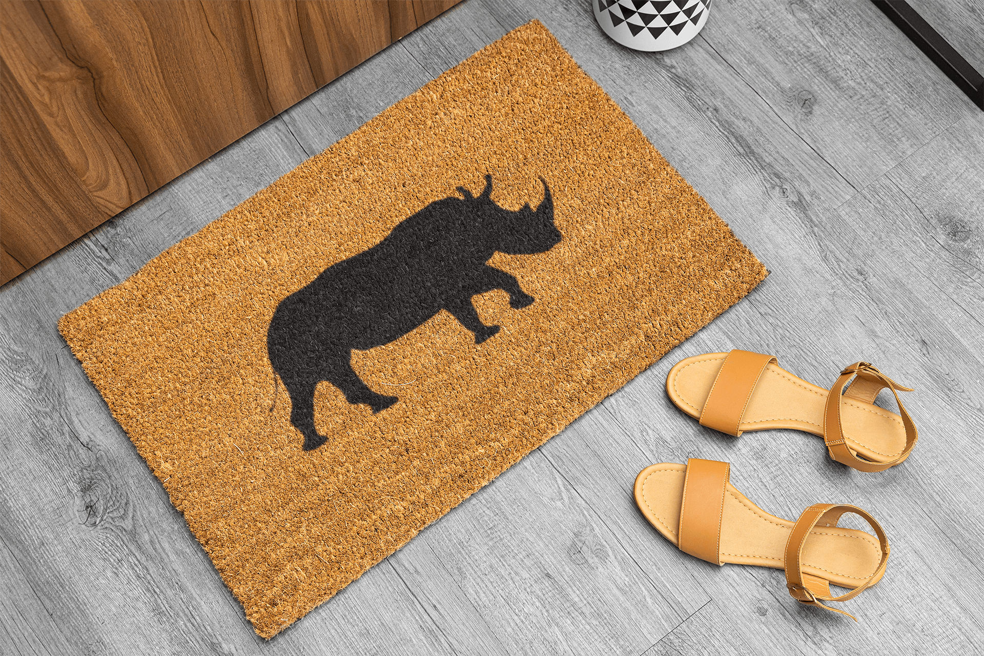 Personalized coir doormat handmade by Coco Matty.